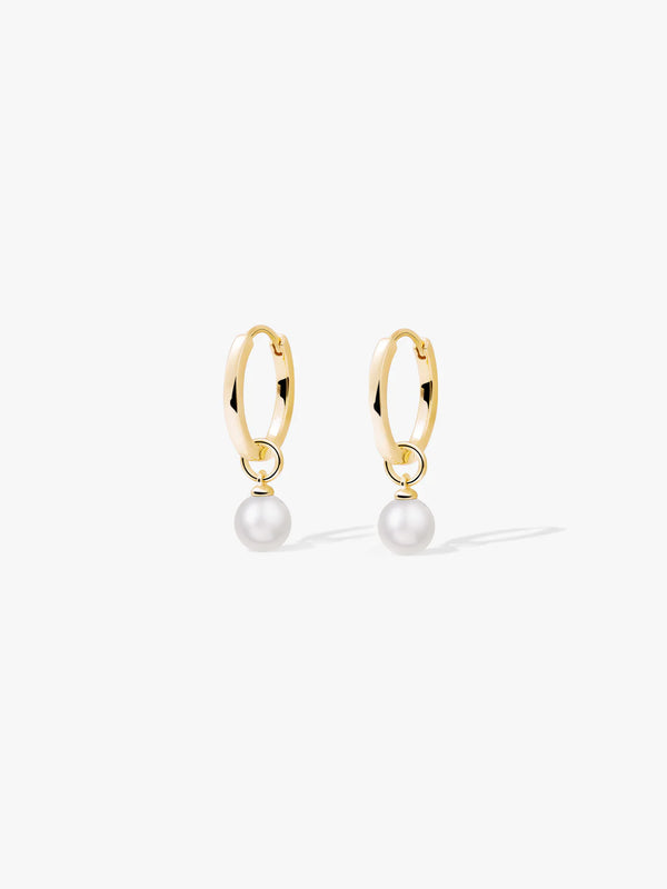 Pearl Charm Huggie Drops - Drop Earrings - OOTDY