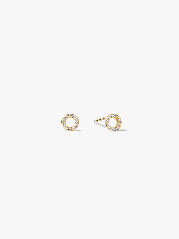 Pave Circle Studs - Stud Earrings - OOTDY