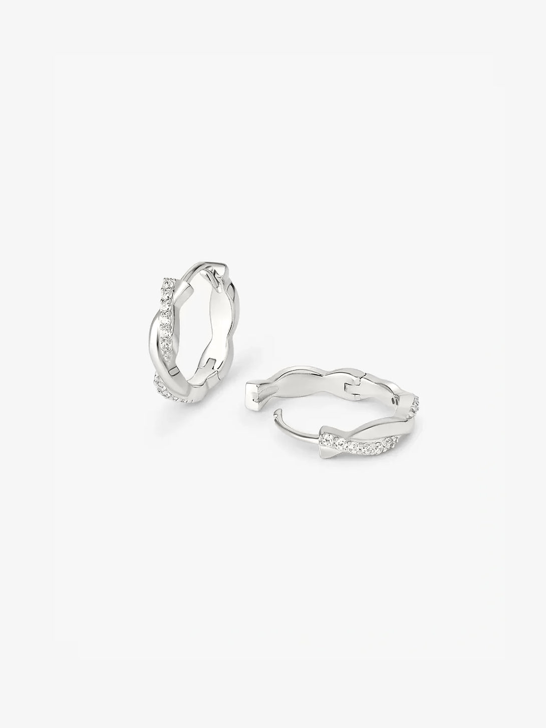 Twisted Pave Hoops - Hoop Earrings - OOTDY