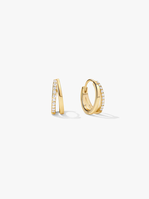 Medium Double Layered Hoops - Hoop Earrings - OOTDY