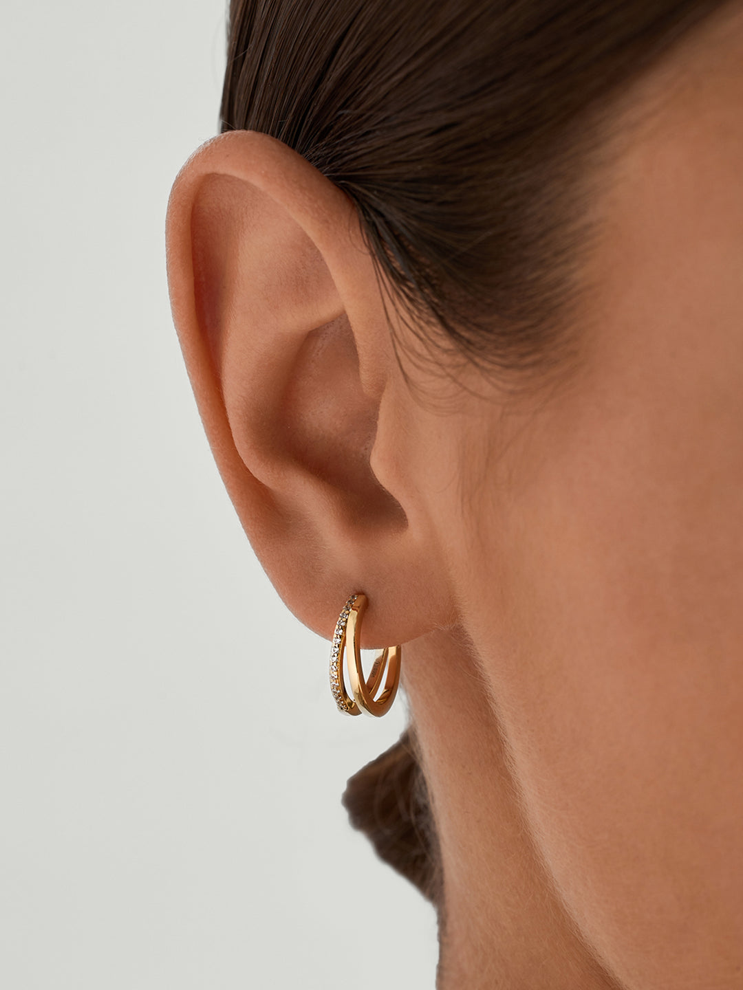 Medium Double Layered Hoops - Hoop Earrings - OOTDY