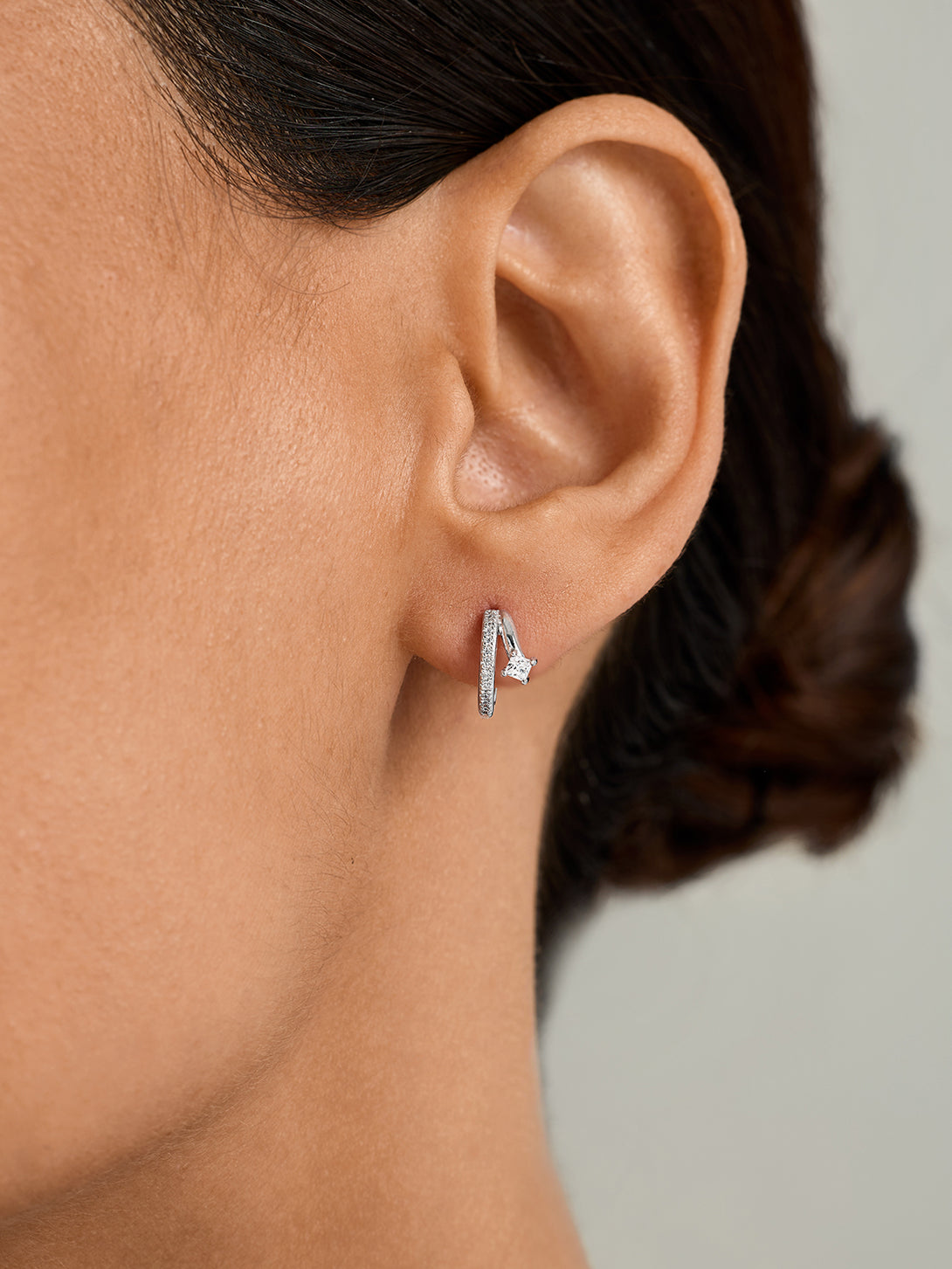 Pave Crystal Illusion Huggies - Huggie Earrings - OOTDY