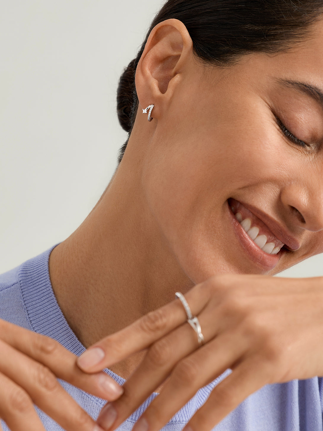 Pave Crystal Illusion Huggies - Huggie Earrings - OOTDY