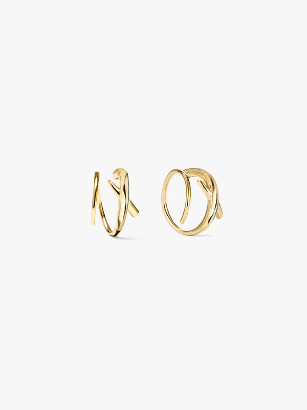 X Cross Sleek Double Hoops