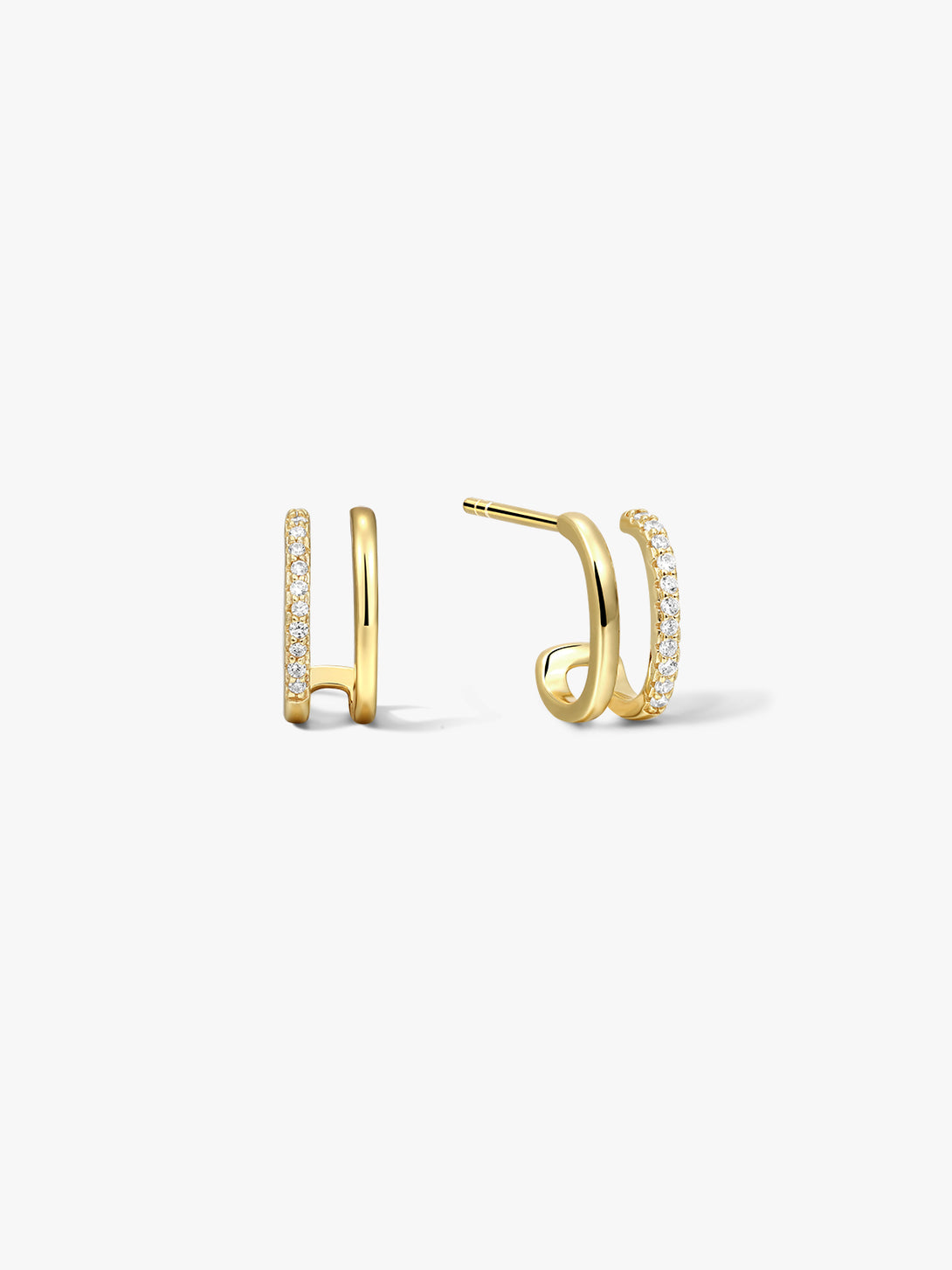 Double Row Huggies - Huggie Earrings - OOTDY