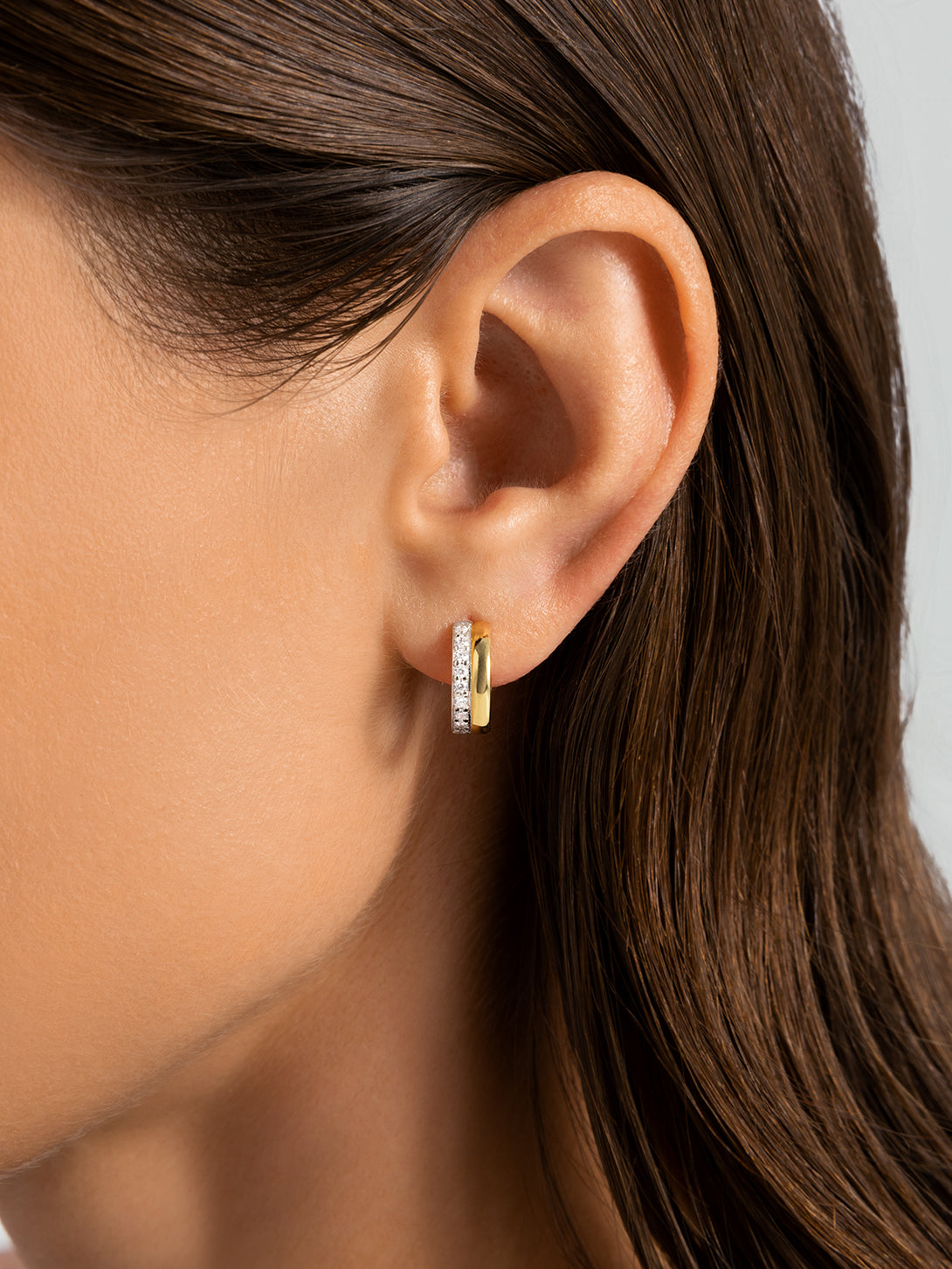 Dual Harmony Pave Huggies - Huggie Earrings - OOTDY