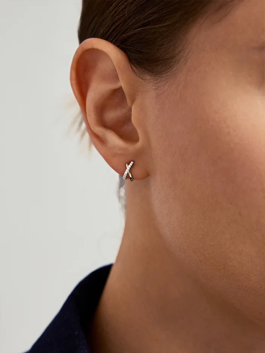 Silver Pave X Studs - Stud Earrings - OOTDY