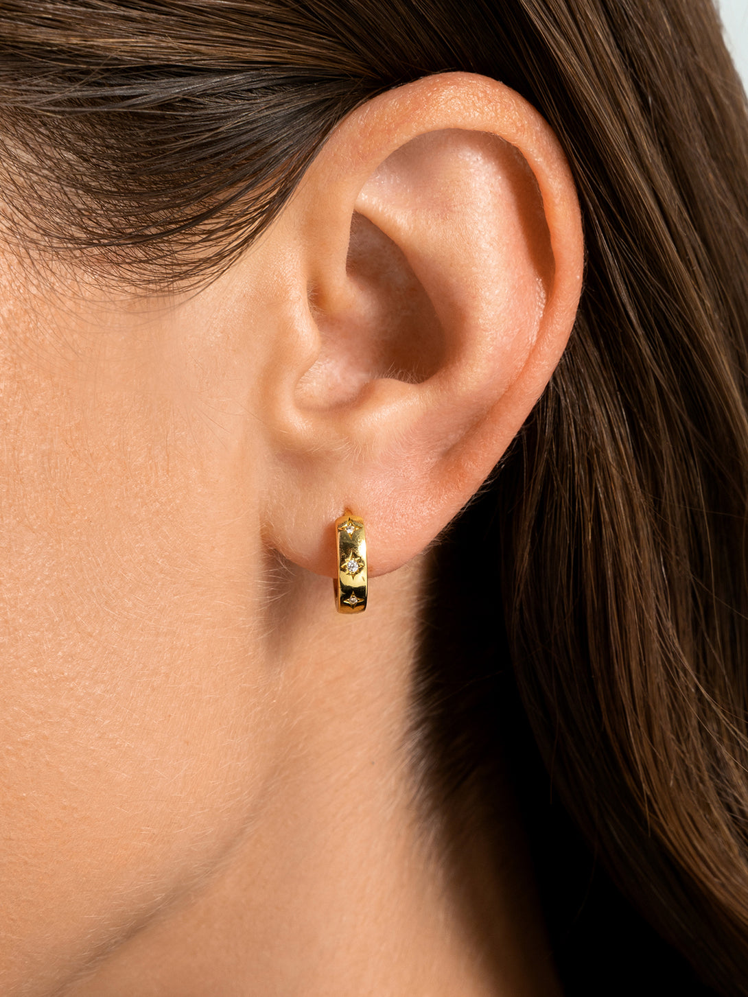 North Star Huggies - Huggie Earrings - OOTDY