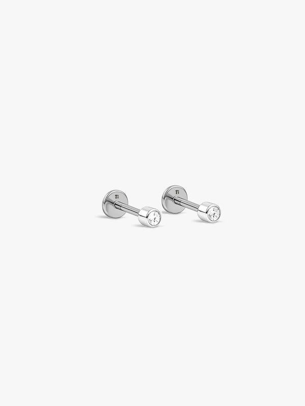 Silver Tiny Sapphire Flat Back Studs - Flat Back Studs - OOTDY