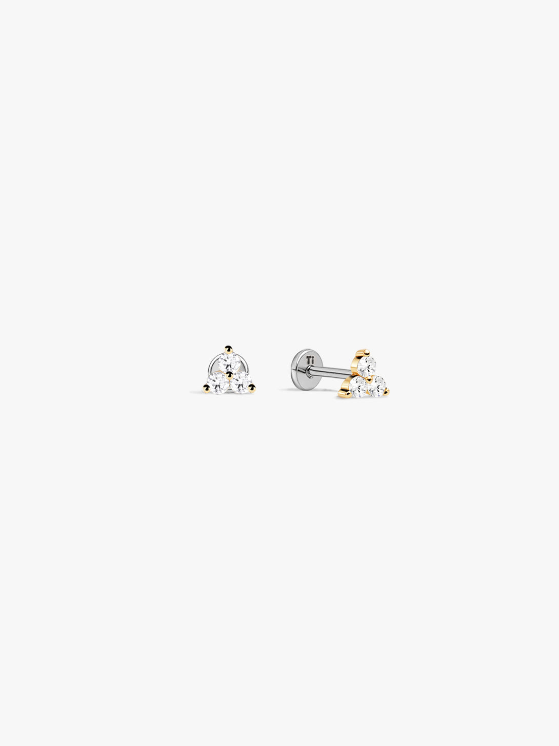 Silver Trio Sapphire Flat Back Studs - Flat Back Studs - OOTDY