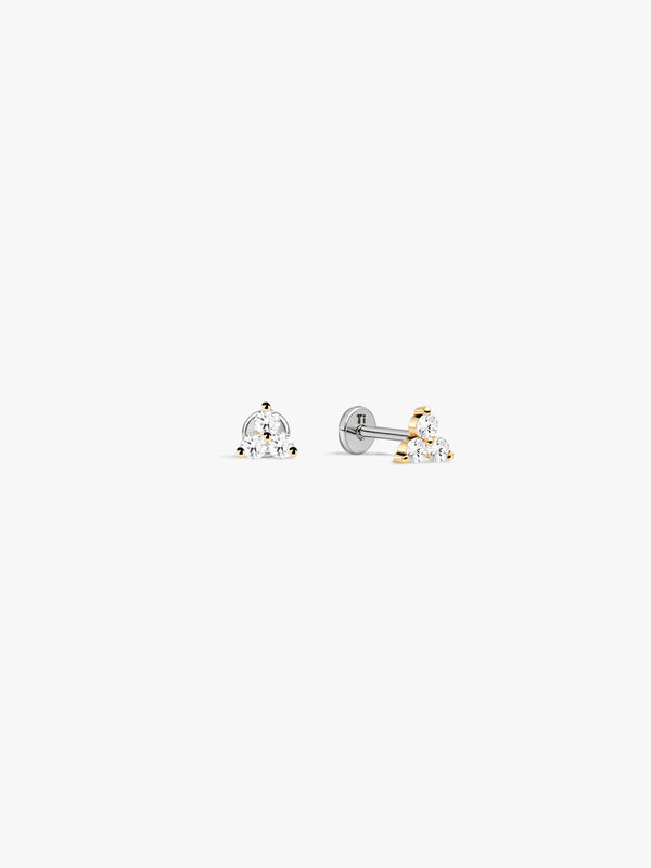 Silver Trio Sapphire Flat Back Studs - Flat Back Studs - OOTDY