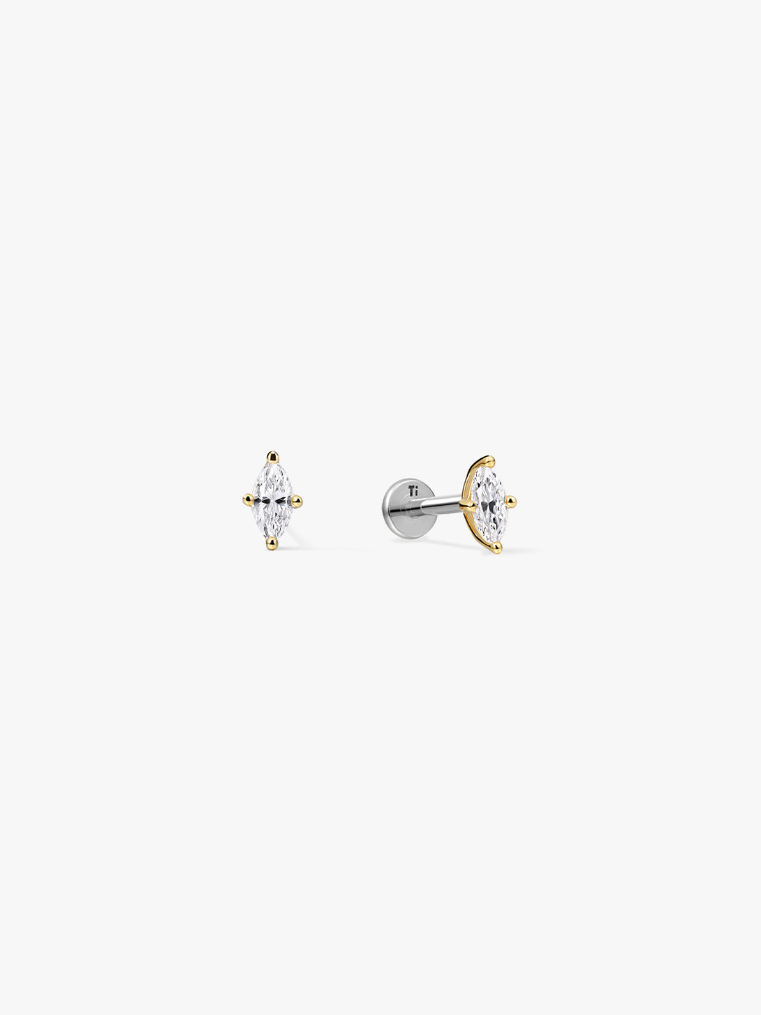 Marquise Cut Sapphire Flat Back Studs - Stud Earrings - OOTDY