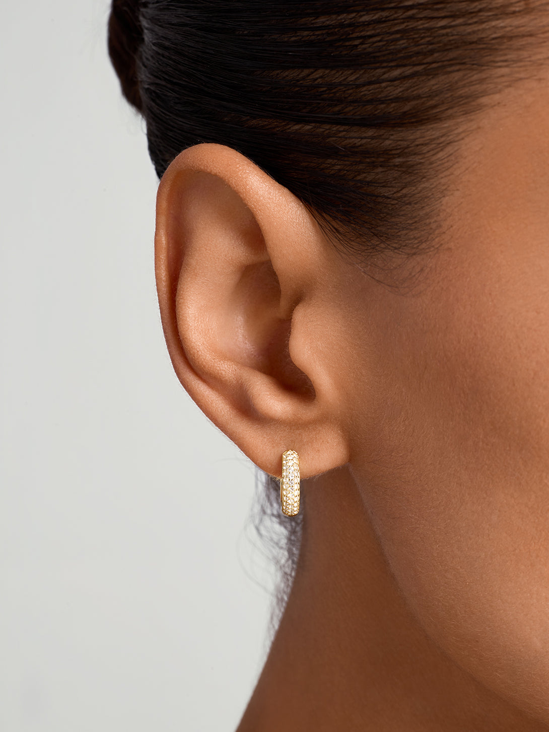 Pave Sapphire Bold Huggies - Huggie Earrings - OOTDY