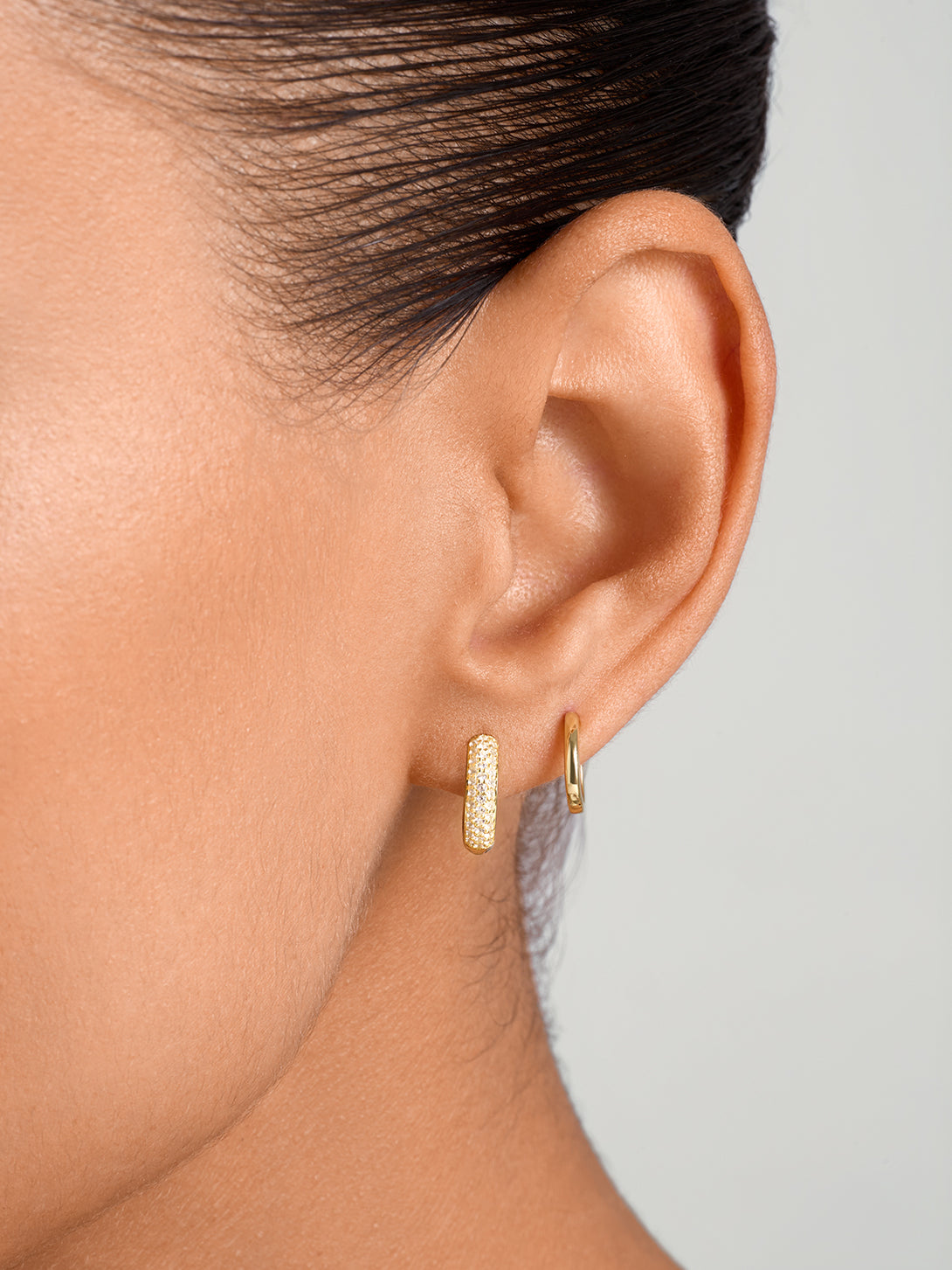 Pave Sapphire Bold Huggies - Huggie Earrings - OOTDY