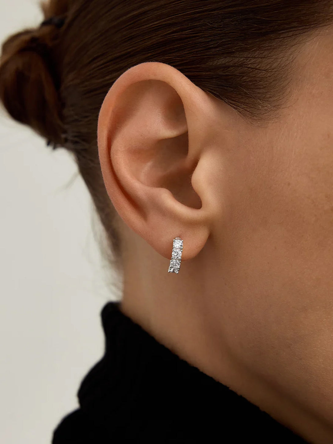 Silver Diamond Huggies - Huggie Earrings - OOTDY