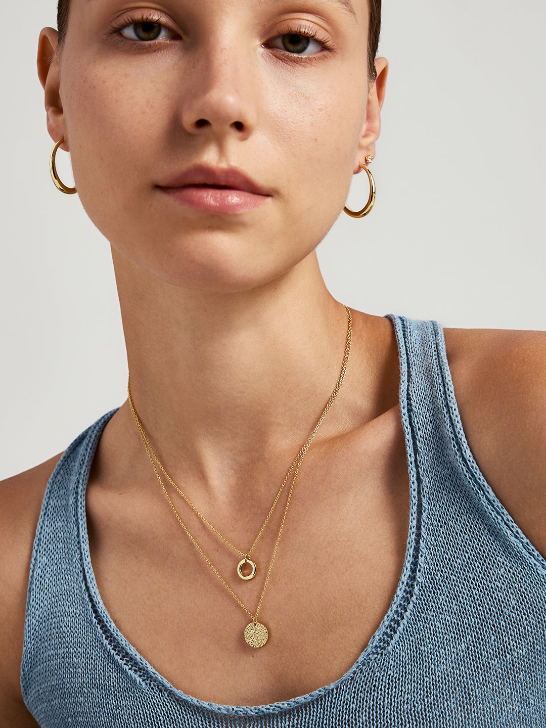 Texture Disk Layered Necklaces - Layered Necklaces - OOTDY