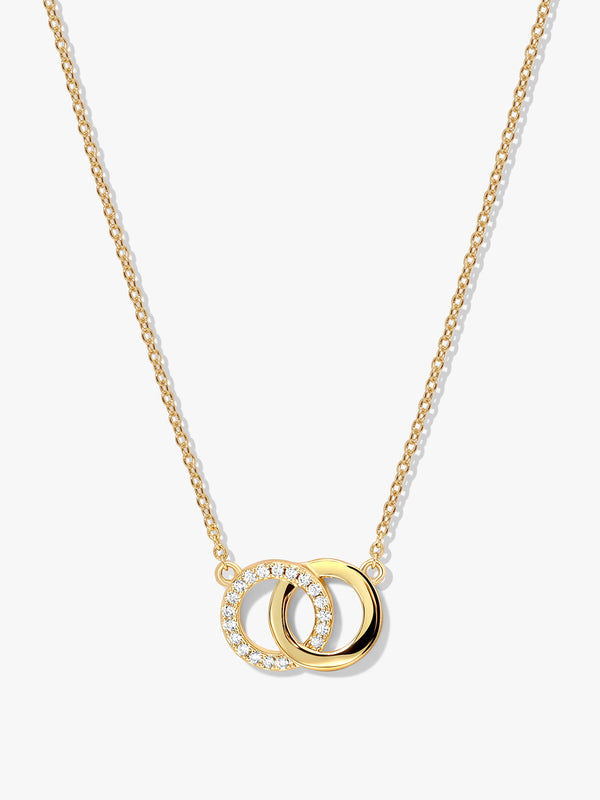 Pave Double Circle Necklace
