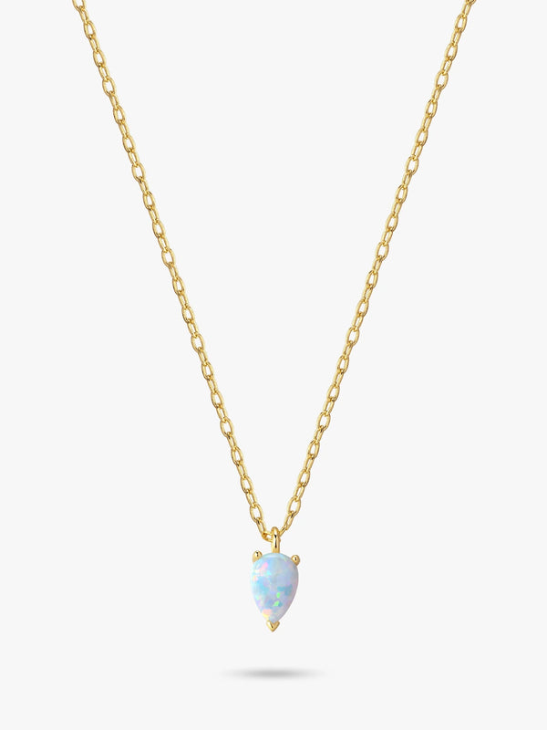 Teardrop Opal Pendant Necklace