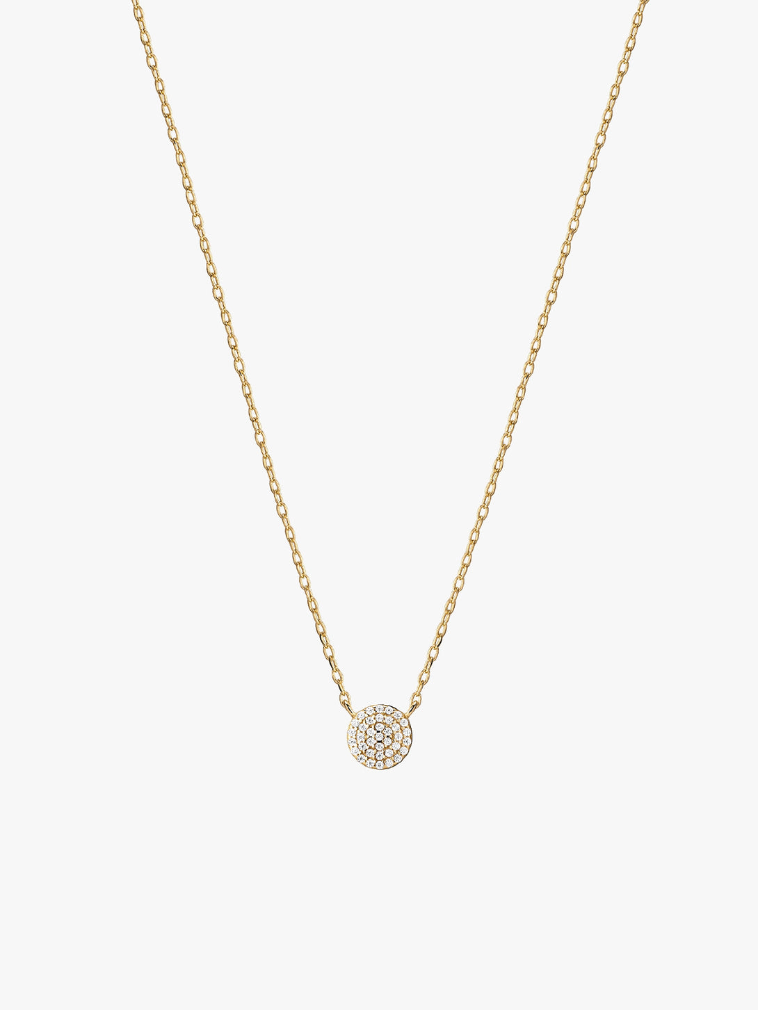 Pave Round Necklace - Pendant Necklaces - OOTDY