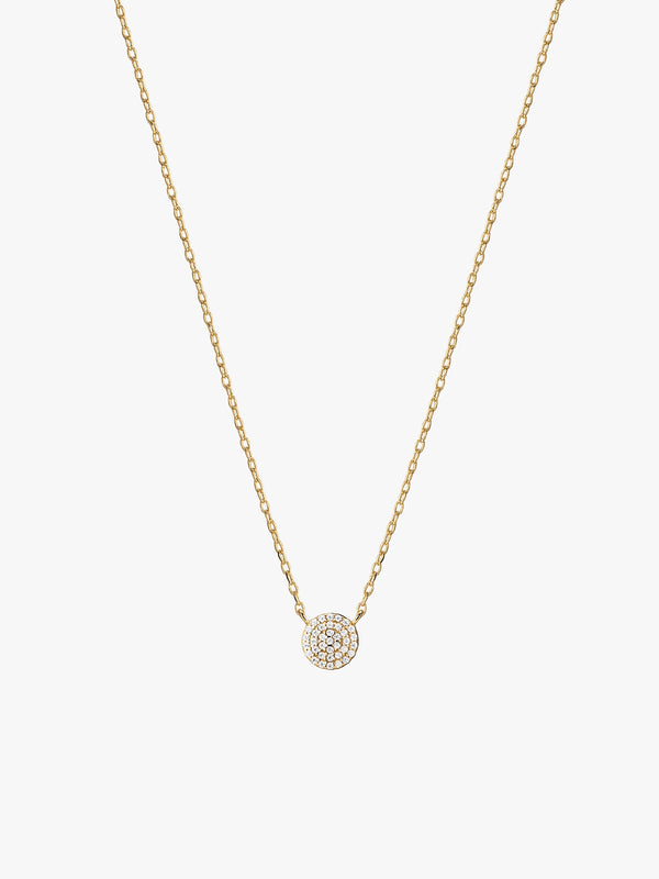 Pave Round Necklace - Pendant Necklaces - OOTDY