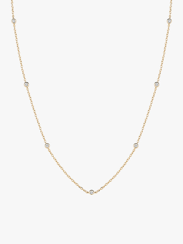 Bezel Crystal  Station Necklace