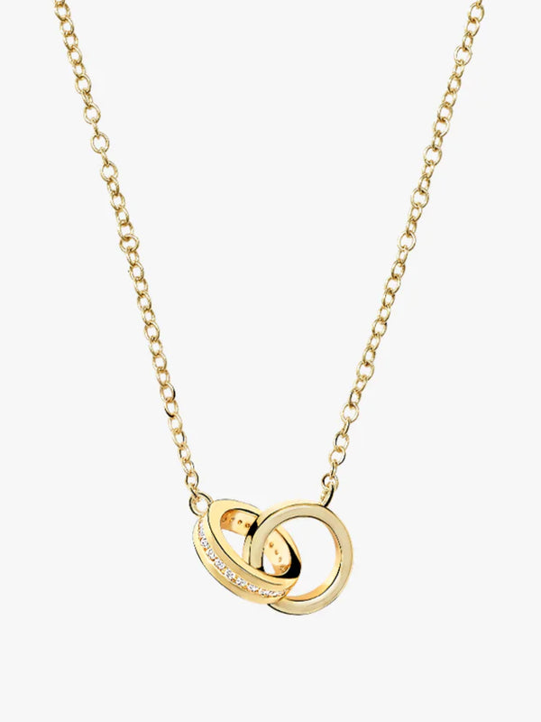 Pave Interlocking Double Circle Necklace