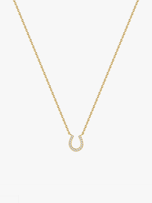 Petite Crystal Horseshoe Necklace