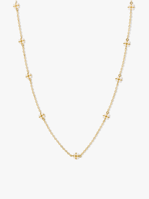 Pearl Cluster Station Necklace