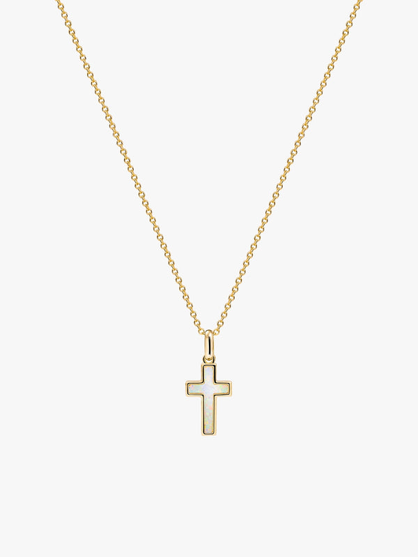 Cross Opal Necklace - Pendant Necklaces - OOTDY