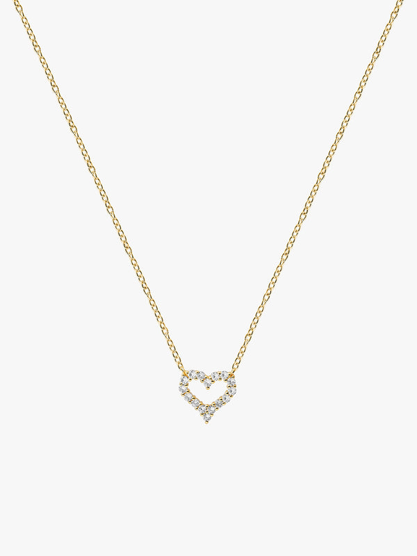 Pave Sapphire Heart Necklace - Pendant Necklaces - OOTDY