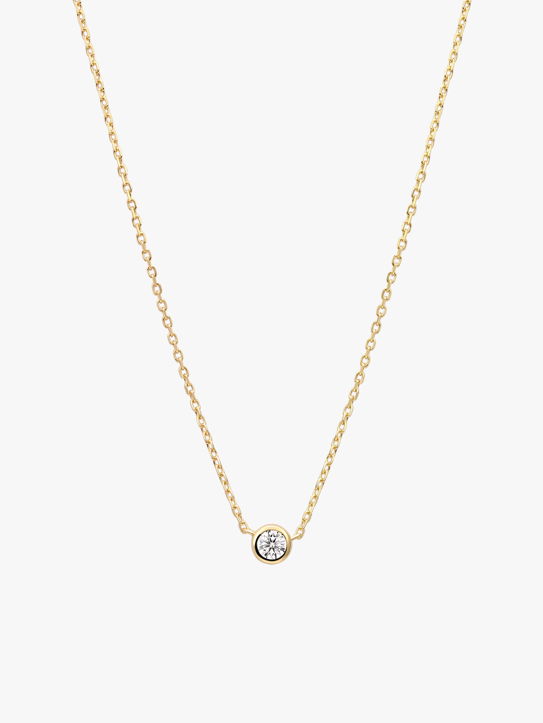 Bezel Diamond Necklace - Pendant Necklaces - OOTDY