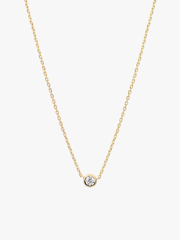 Bezel Diamond Necklace - Pendant Necklaces - OOTDY