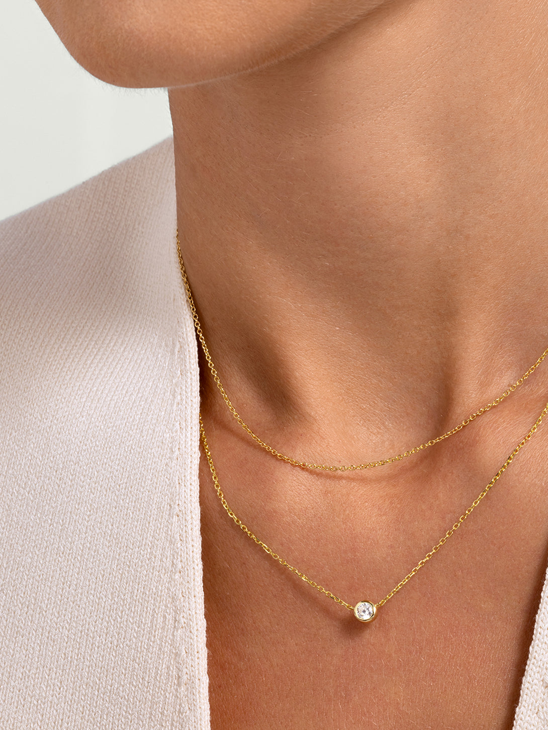 Bezel Diamond Necklace - Pendant Necklaces - OOTDY