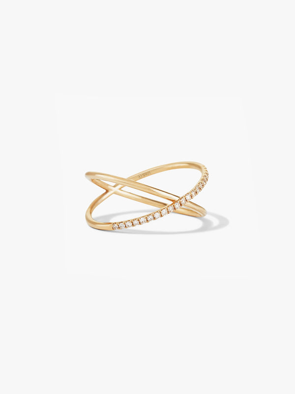Pave Cross X Ring