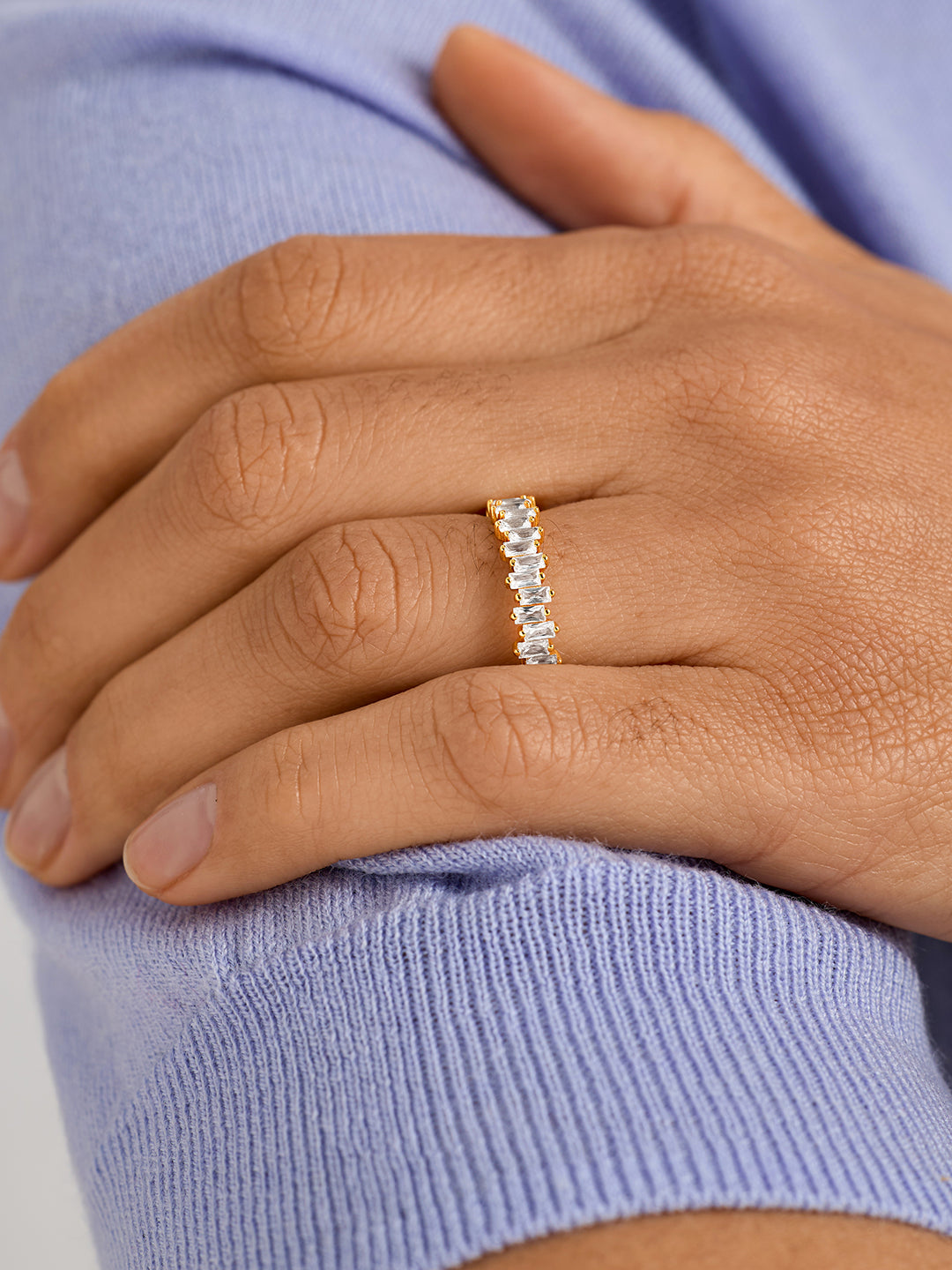 Vertical Baguette Sapphire Ring - Statement Rings - OOTDY