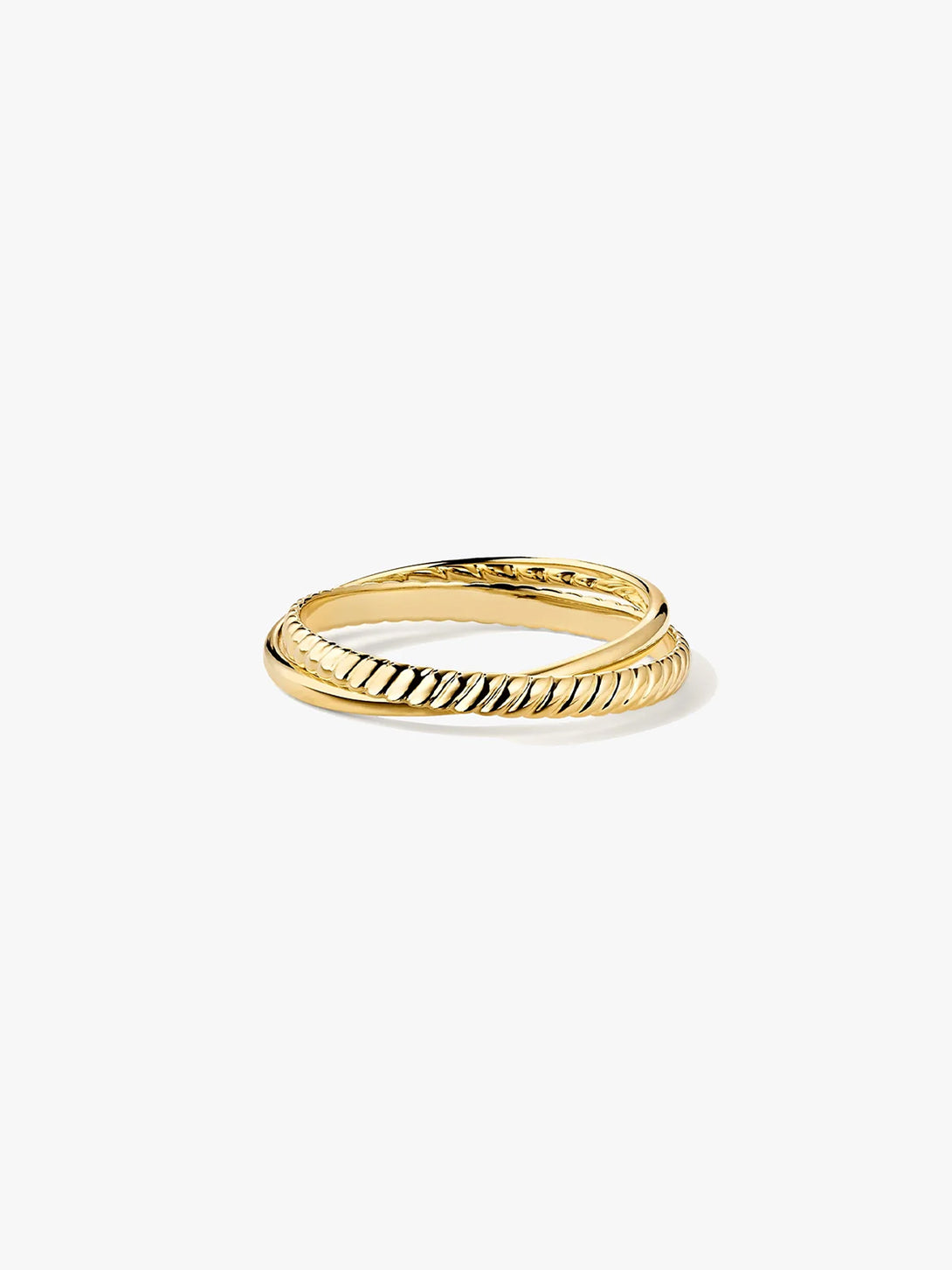 Gold Duo Crossover Ring - Stackable Rings - OOTDY