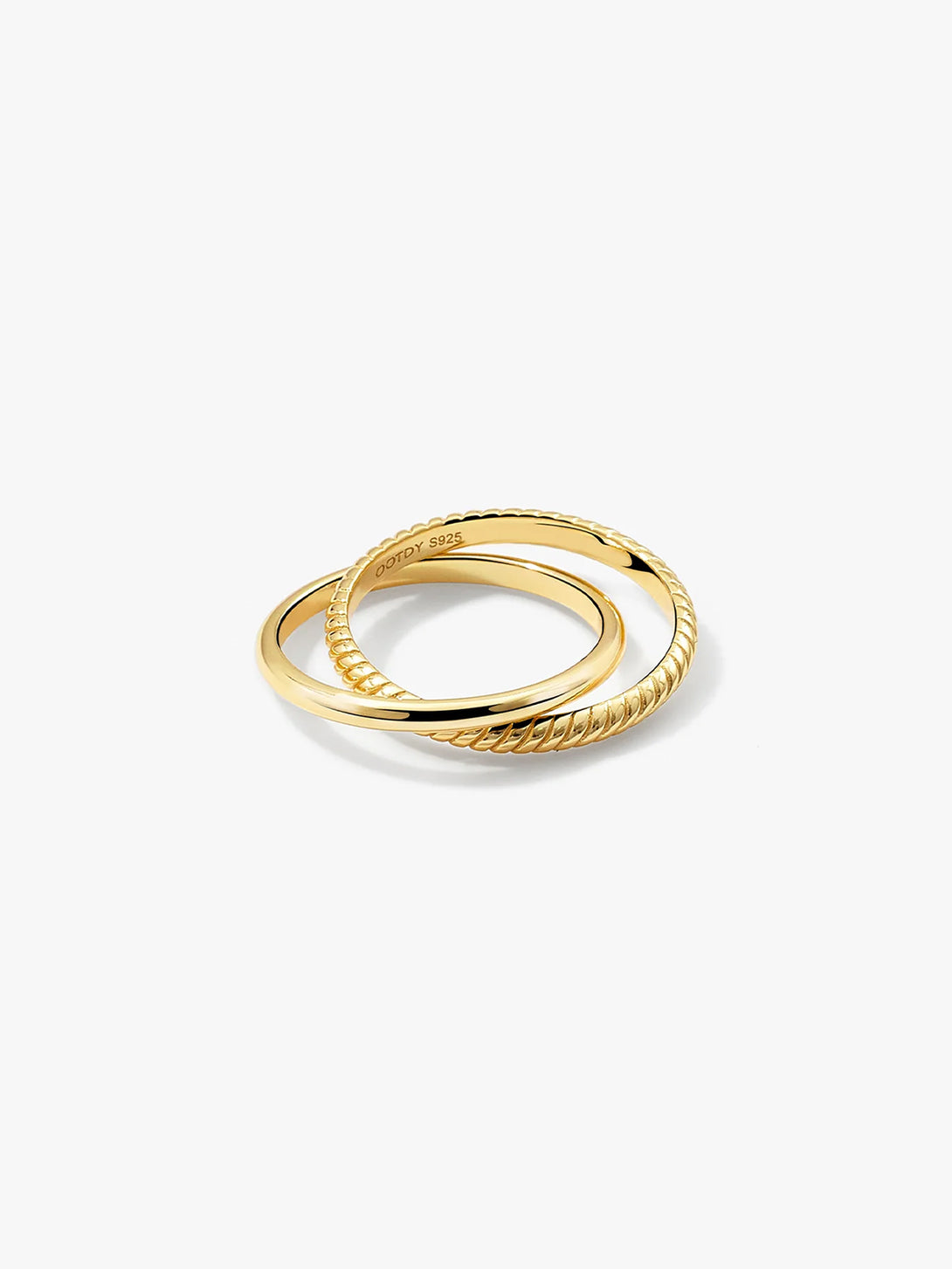 Gold Duo Crossover Ring - Stackable Rings - OOTDY