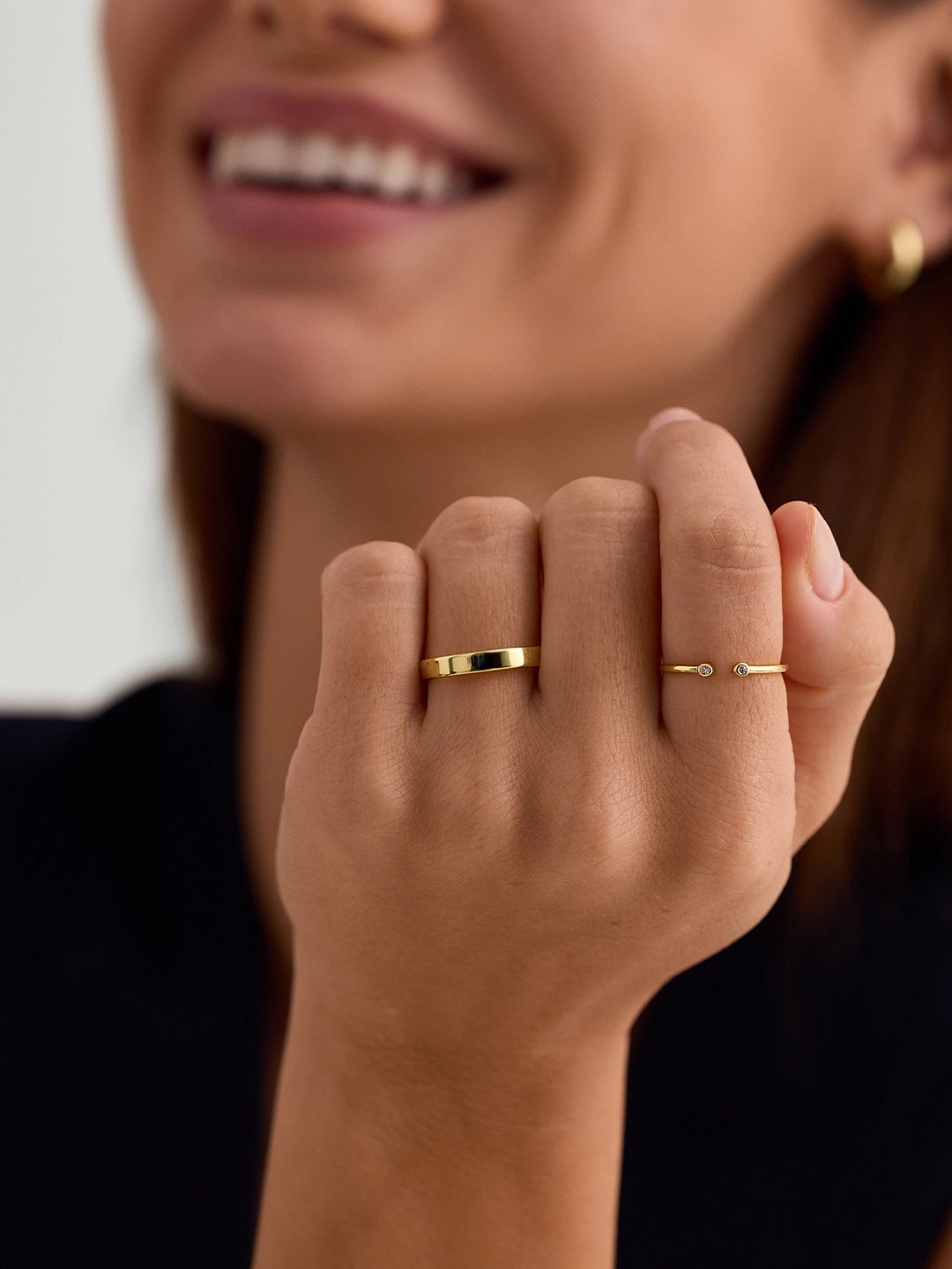 Open Rong Ring Slim Crystal Open Ring – OOTDY