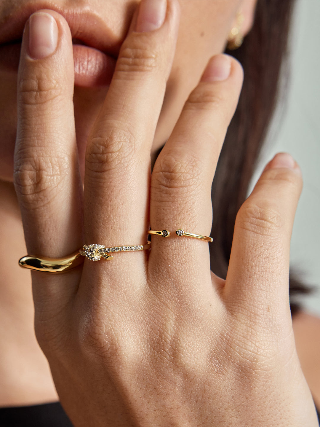 Open Rong Ring Slim Crystal Open Ring – OOTDY
