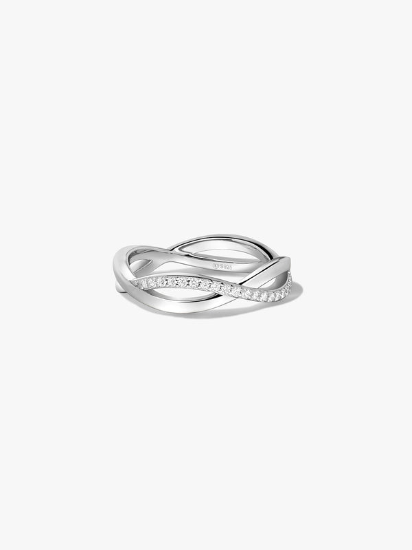 Silver Interweaving Infinity Ring