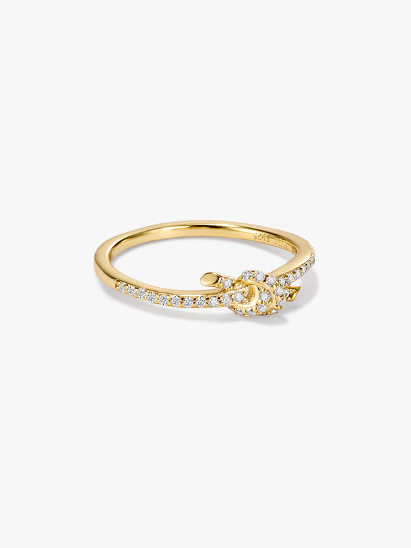 Knot Half Pave Ring