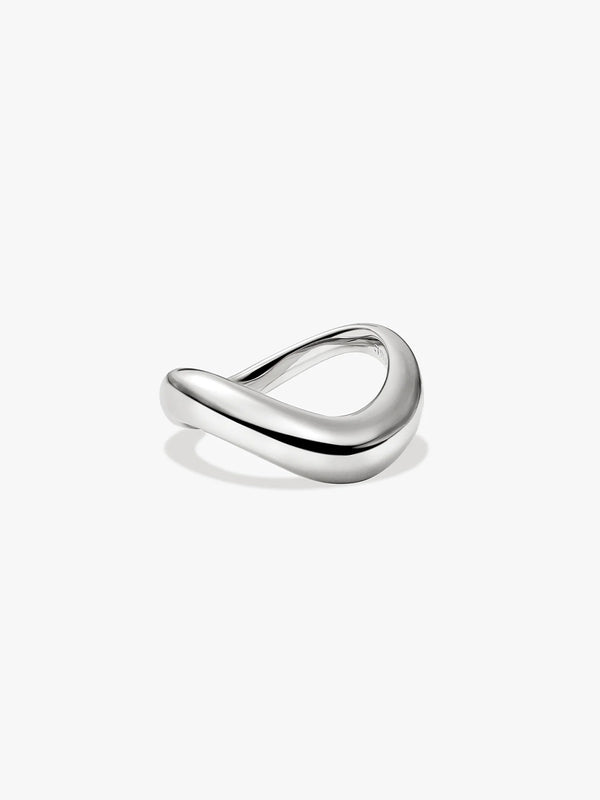 Silver Dome Wave Ring
