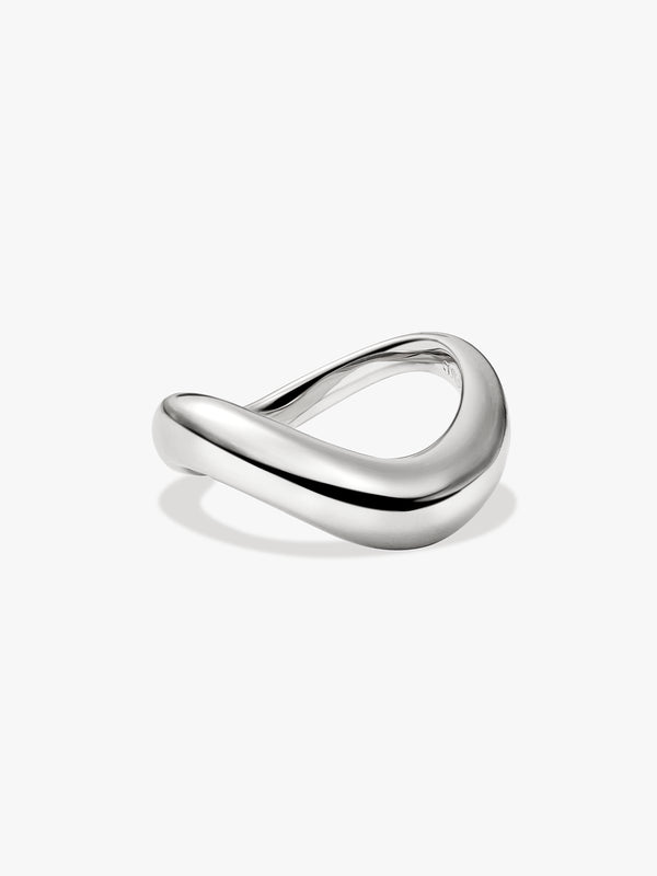 Silver Dome Wave Ring - Band Rings - OOTDY