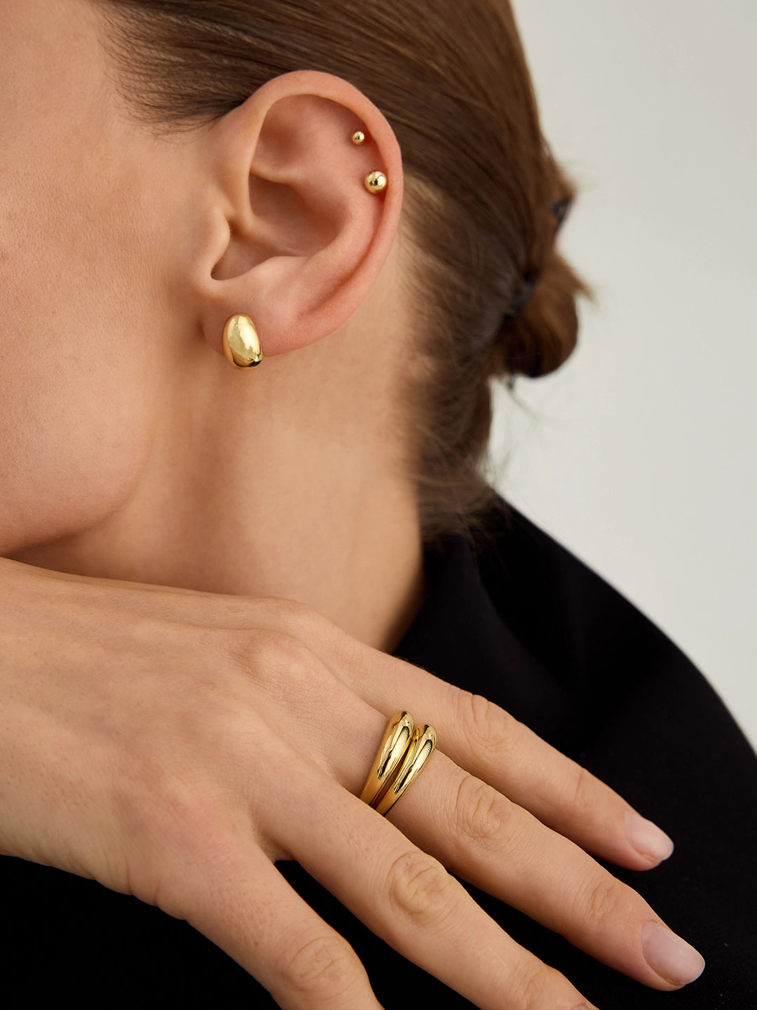 Dome Ring Stack With Oval Ring Dome Ring – OOTDY