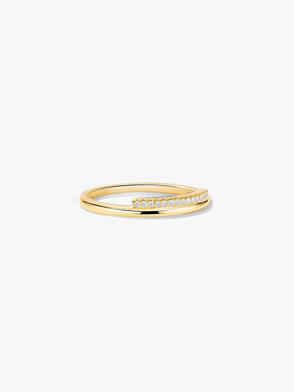 Pave Bar Stacker Ring