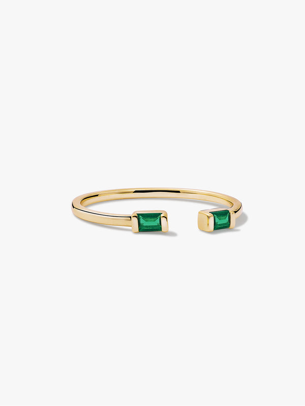 Baguette Emerald Open Ring - Delicate Rings - OOTDY