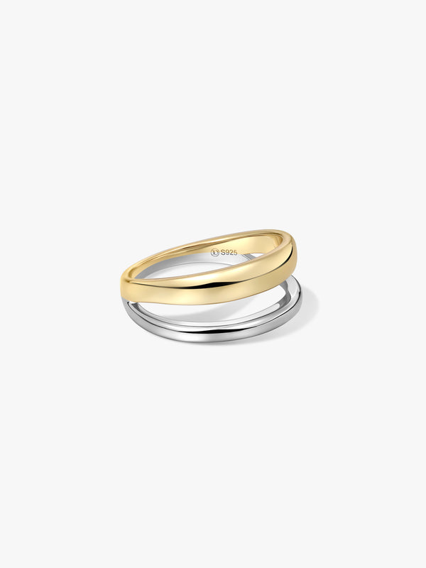Mixed Dome Layered Ring