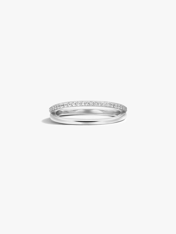 Silver Pave Sapphire Duo Ring - Delicate Rings - OOTDY