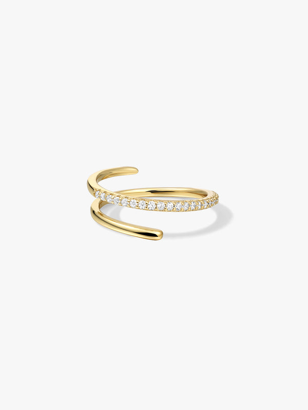 Half Pave Double Ring - Open Rings - OOTDY