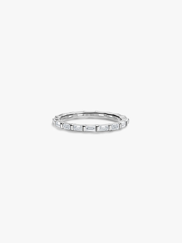 Baguette Sapphire Eternity Ring - Stackable Rings - OOTDY